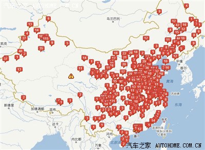 祖国山河一片红,全国加气站分布图