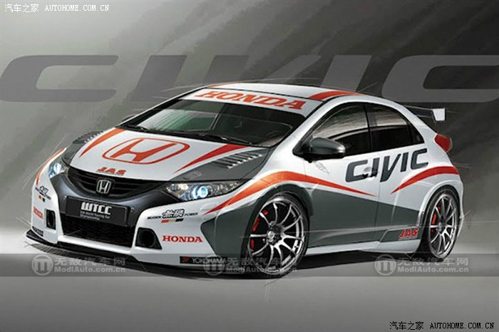 本田发布 2014wtcc civic赛车效果图!