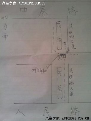 最后上交通事故现场草图,请兄弟们认定责任