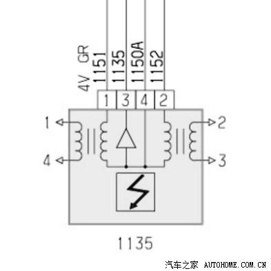 请问点火线圈初级线圈是那两个接线脚?