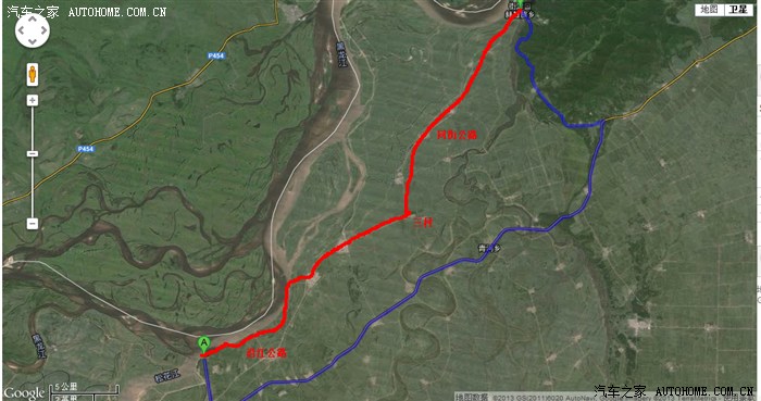 黑瞎子岛  从同江三江口至街津口这段导航和谷歌地图