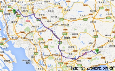 在线问路,从深圳坪山到东莞南城怎么走!