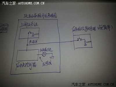 加装后备箱手动开启接线图