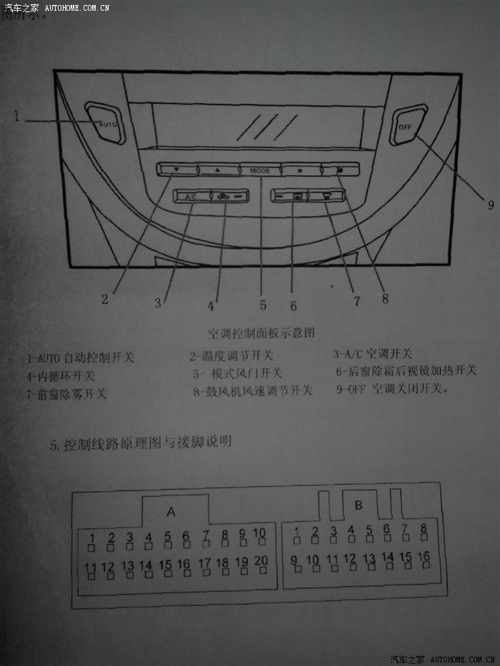 空调面板接线图