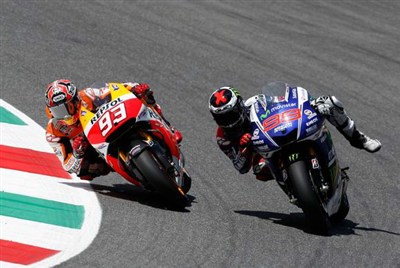 motogp2014第七站,本田93号车手马奎兹又拿了第一