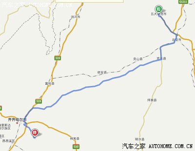 1) 沿 前嫩高速公路行驶24.