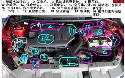 【启辰发动机舱】 各部件名称