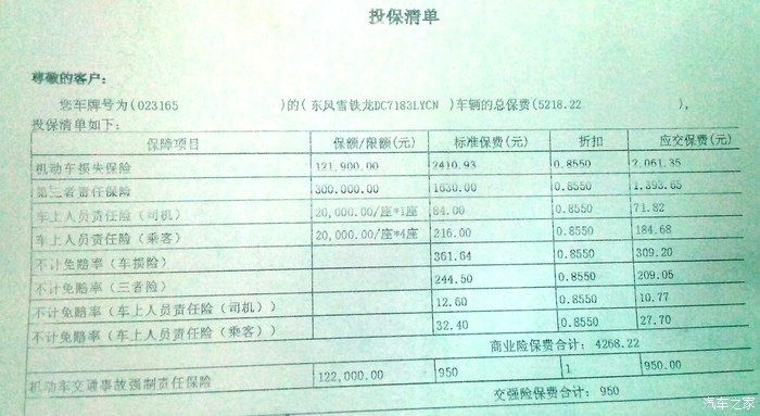 【关于保险费的计算问题:】起亚K2购买\/续保问