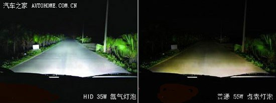 卤素灯和氙气灯对比效果图!