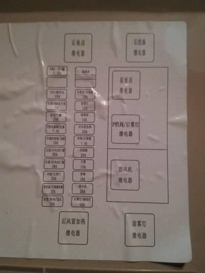 附加一张方向盘下面的保险丝电路 图 本帖最后由 縌兲尔荇 于 2015