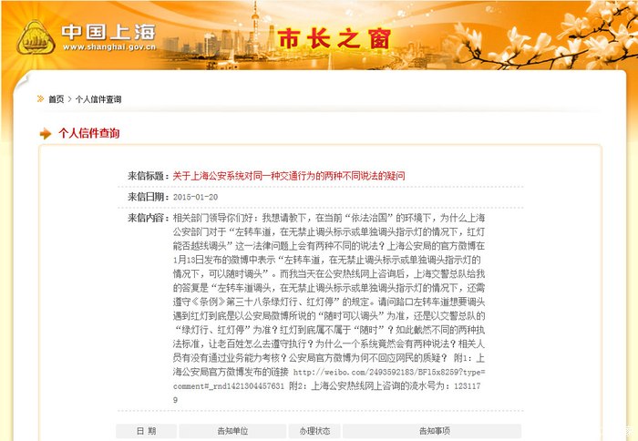【图】给市长信箱写信,关于上海公安微博不严