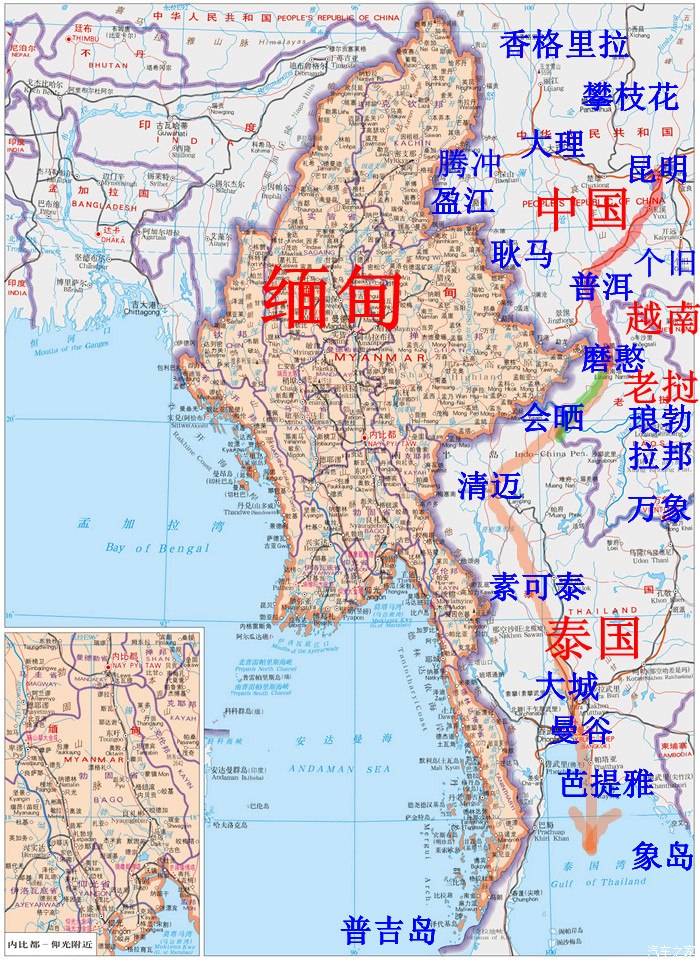 你既然是自驾泰国,既不用中国地图,也不用需要中途穿越的老挝地图