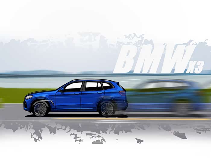 全系四驱的豪华suv蓝天白云满足你漫画宝马x3手机壁纸