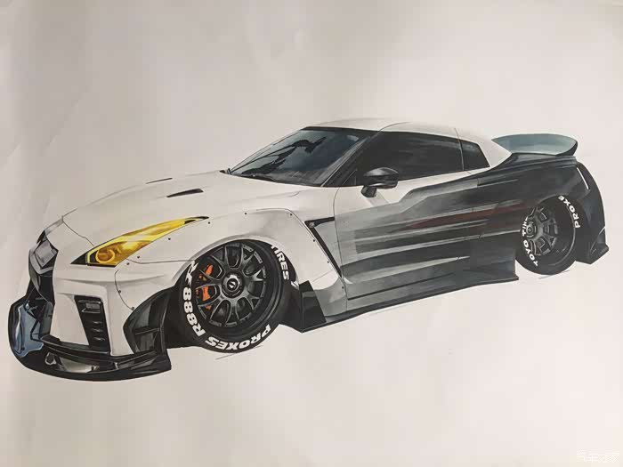 绘车分子鸿篇巨制手绘低趴gtr