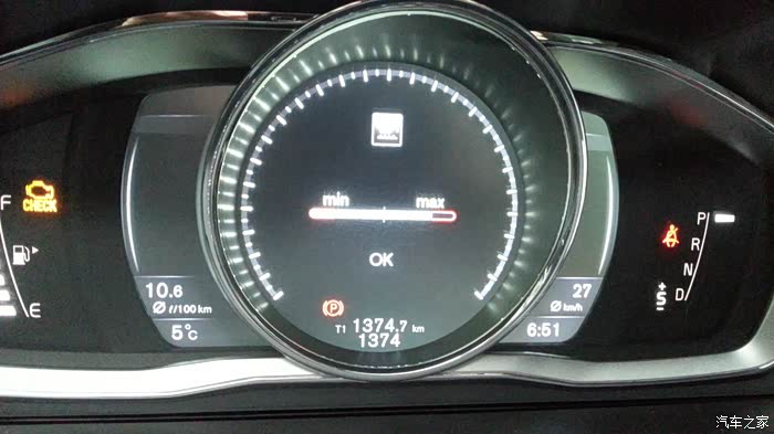 【图】求助:机油显示是否正常?_沃尔沃xc60论坛_汽车之家论坛