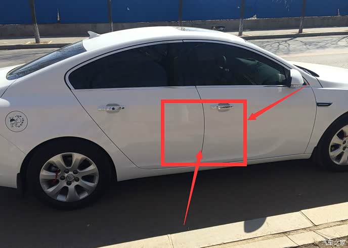 刚刚购买的新君威,车门侧面被挂到,修理的话大家看下需要多少钱