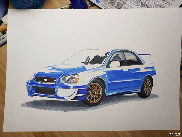 【圖】手繪斯巴魯翼豹wrx sti viii_汽車插畫論壇_汽車之家論壇