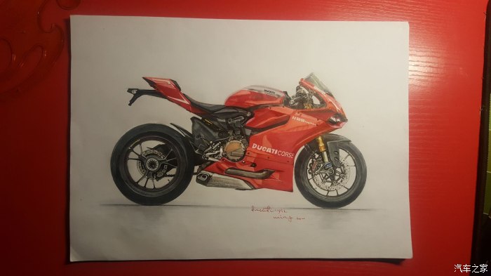 新手画车ducati1199s