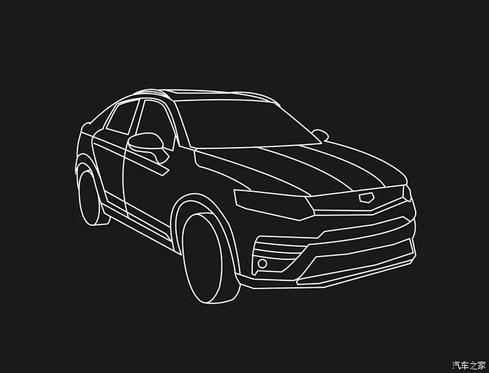 在等博越coupe,闲的***,用谍照简单勾了一个线稿,希望实车早点露出