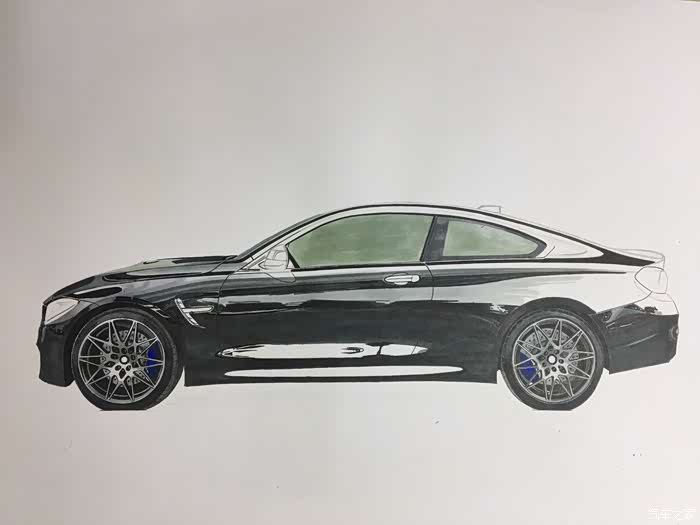绘车分子教你如何画一辆宝马m4侧面篇