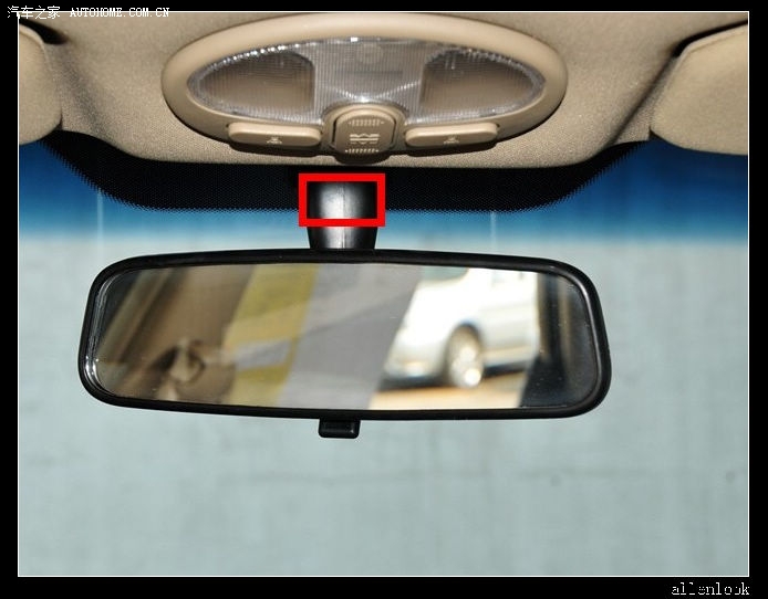 非要拆后视镜安装的话,如下图,后视镜连接前挡玻璃那