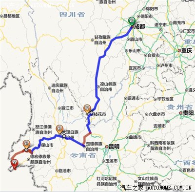滇缅公路路线图片