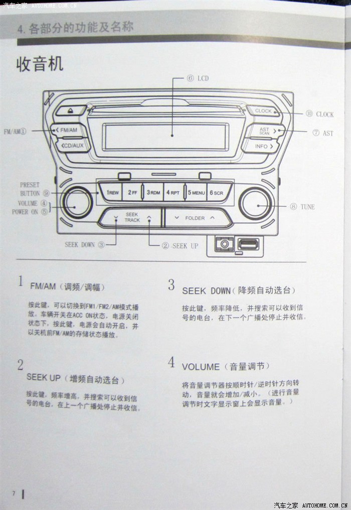 西玛车载收音机说明书图片