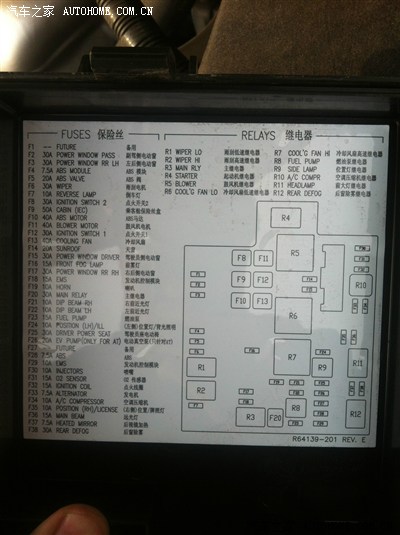 荣威i5继电器盒图解图片
