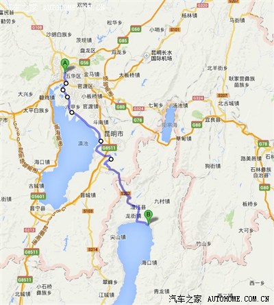 去澄江抚仙湖最近的路 【行车记录仪路况及地图】