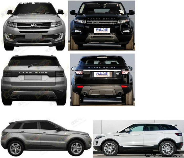 一张图看清楚路虎极光与x7的区别