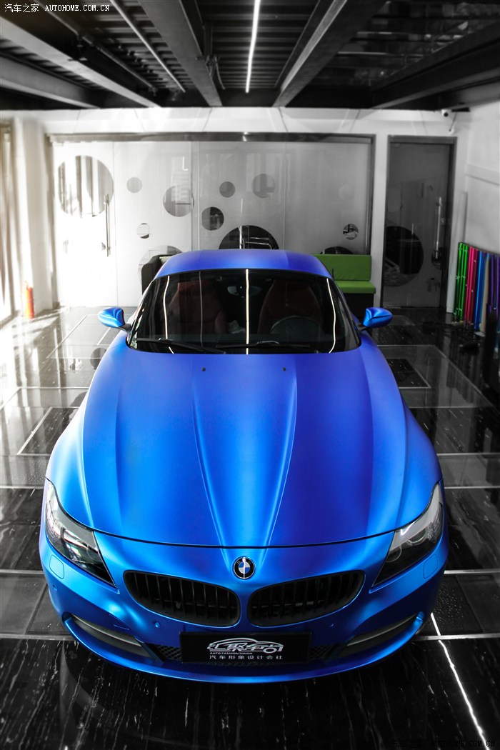 【图】宝马z4完美蜕变 哑光电镀蓝加反光条 型_宝马z4论坛_汽车之家论