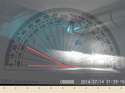 可以看到第一个拐弯时的角度已经过20度了.