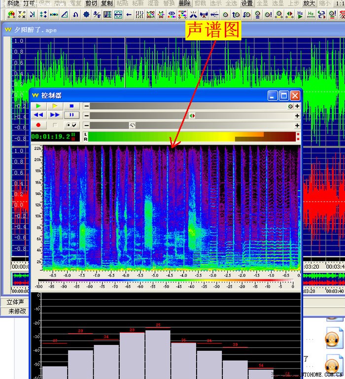 音乐不同码率下的声谱图对比,同时试用一台ap