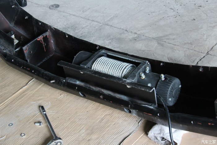 自己动手系列之自制白客前杠安装绞盘全程