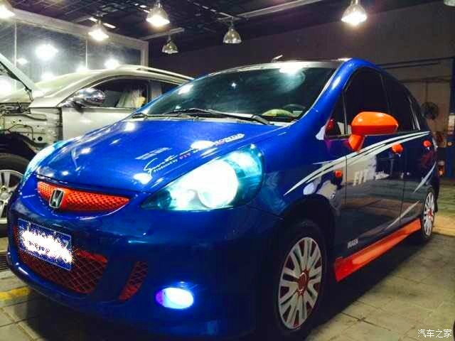 海南第一台骚蓝飞度07款老飞度爆改翻新