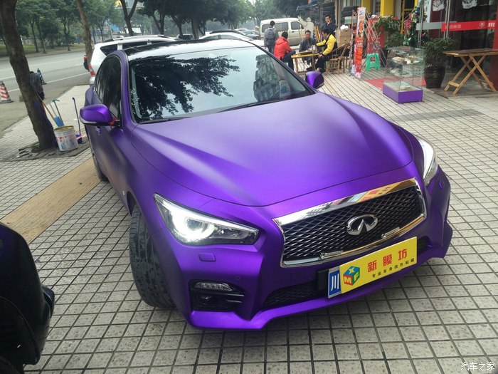 【图】成都q50s加装后唇,改冰紫色,目前等待尾翼_英菲尼迪q50/q50l