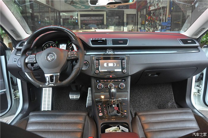 2014款大众cc内饰方向盘碳纤维改装分享