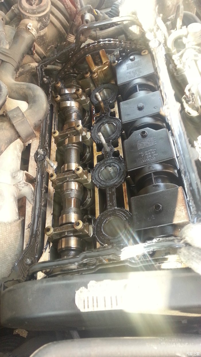 【图】更换气门室盖垫,和废气管._宝来经典论坛_汽车之家论坛