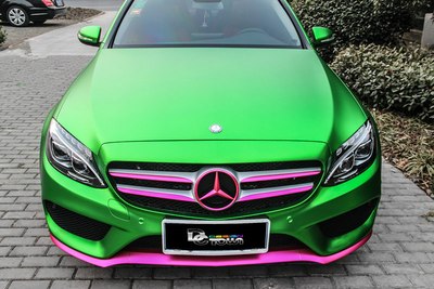 当绿与粉的碰撞 c260哑面电镀绿 作业_奔驰c级论坛_手机汽车之家