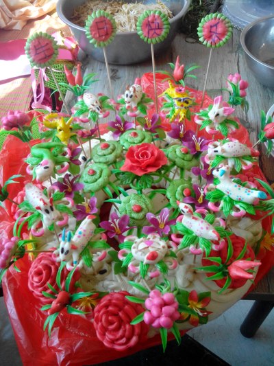 给大家看看 我们这边  小孩过12岁生日的花馍