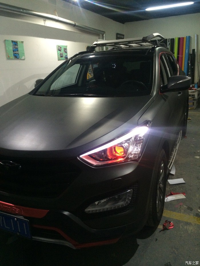 真正的风暴前沿,记全新胜达全车改色战斗灰.出轮毂轮胎