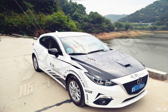 昂克赛拉改装legsport款碳纤维引擎盖完美上身喜欢请点赞